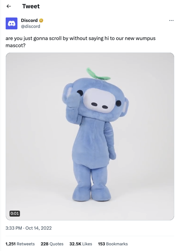 Discord Mascot Tweet